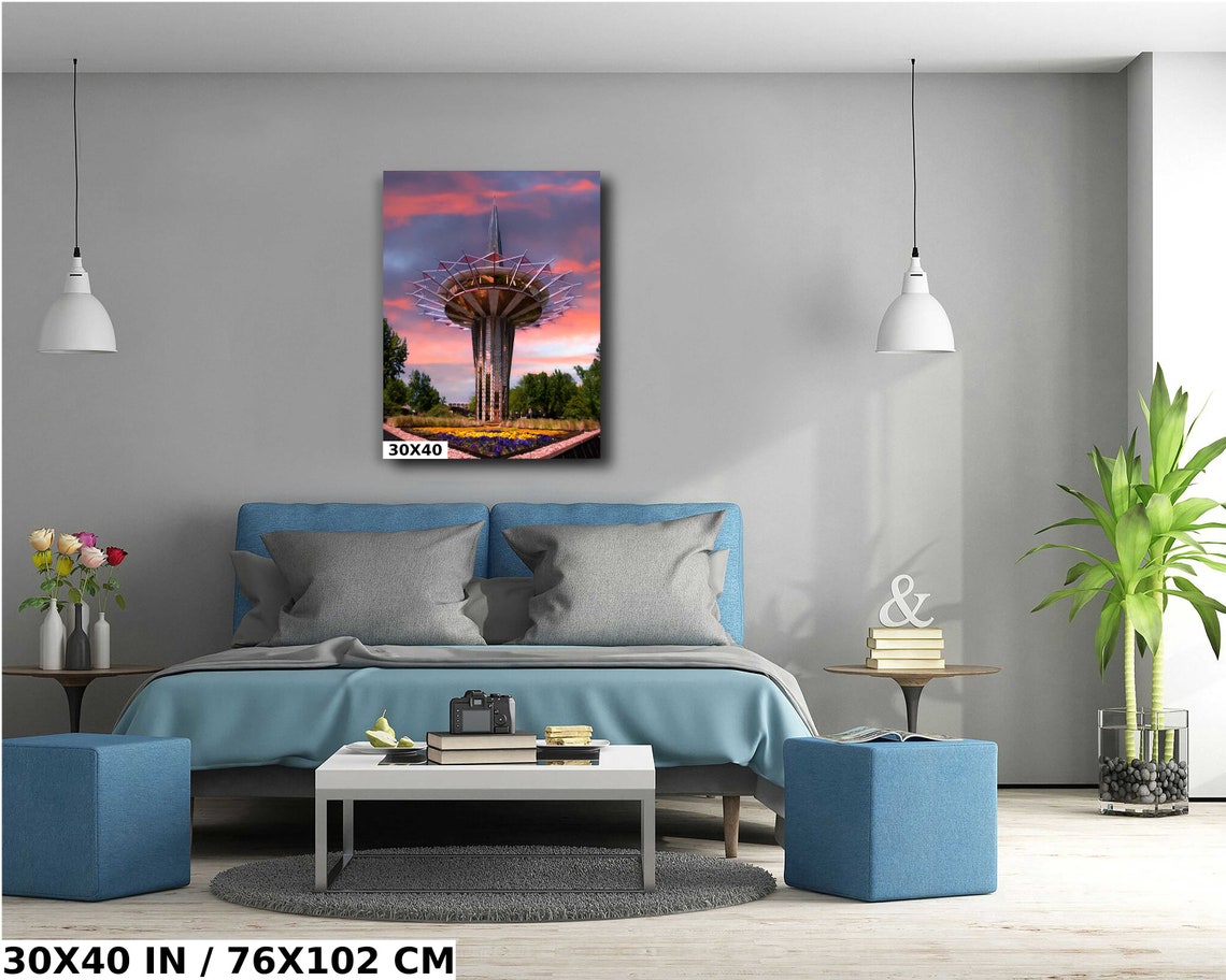 Oral Roberts Prayer Tower Tulsa Pink Sunset Sky Glow View Poster - Image 5
