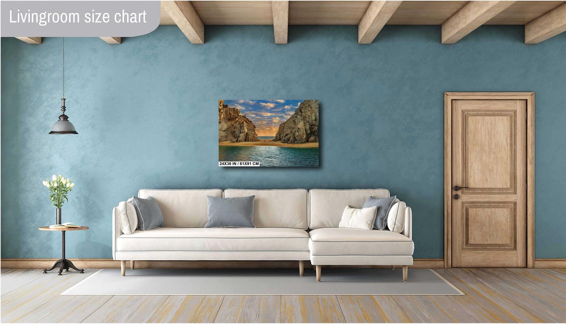 Cabo Lovers Beach Cliffs Golden Sand Ocean Shore View Poster - Image 4