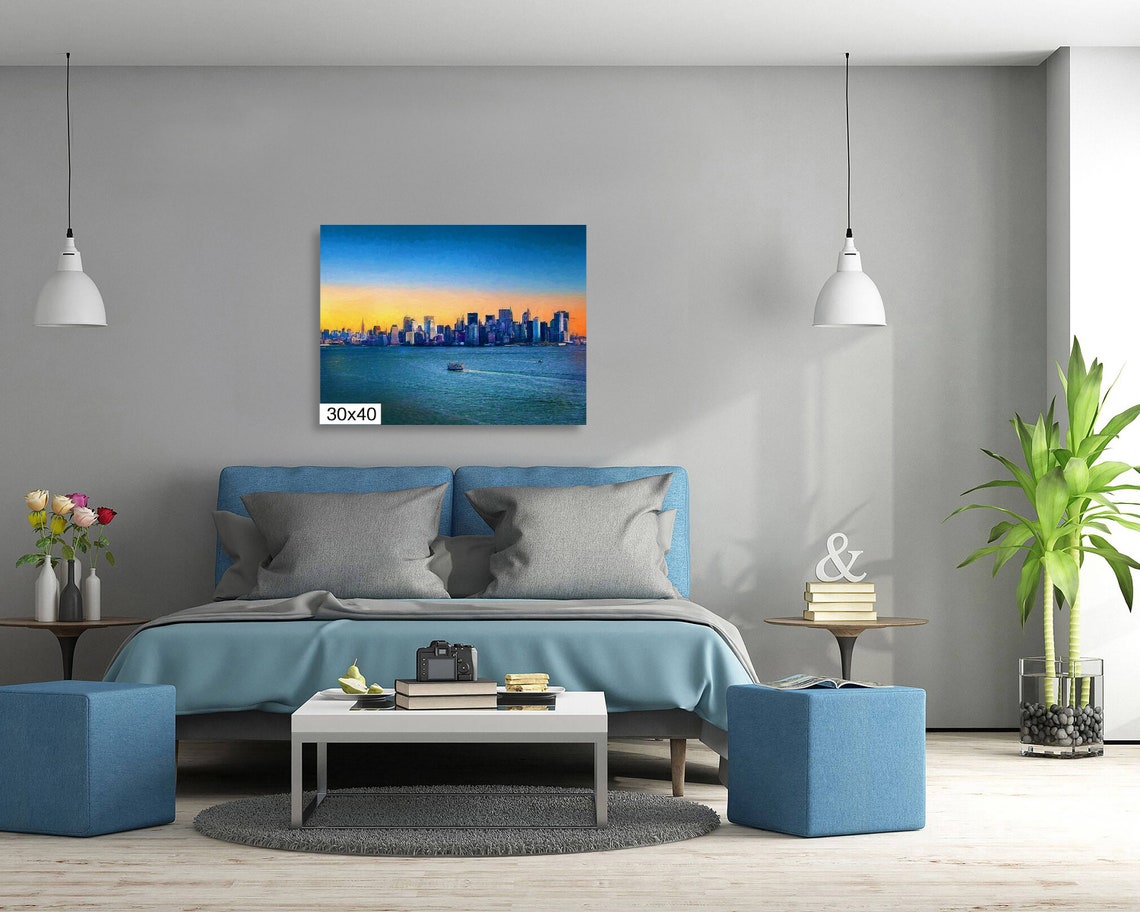 New York City Manhattan Skyline Sunset Ferry on the Hudson Poster - Image 5