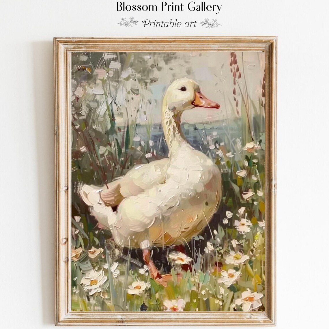 Goose Vintage Duck Art Print, Farmhouse Decor