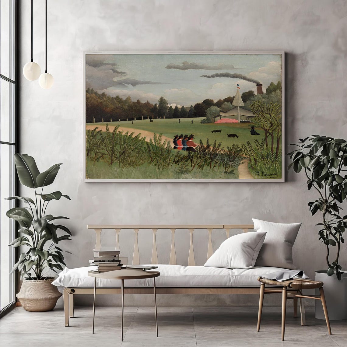 Henri Rousseau Naive Pastoral Park Scene with Young Figures Poster - Image 2
