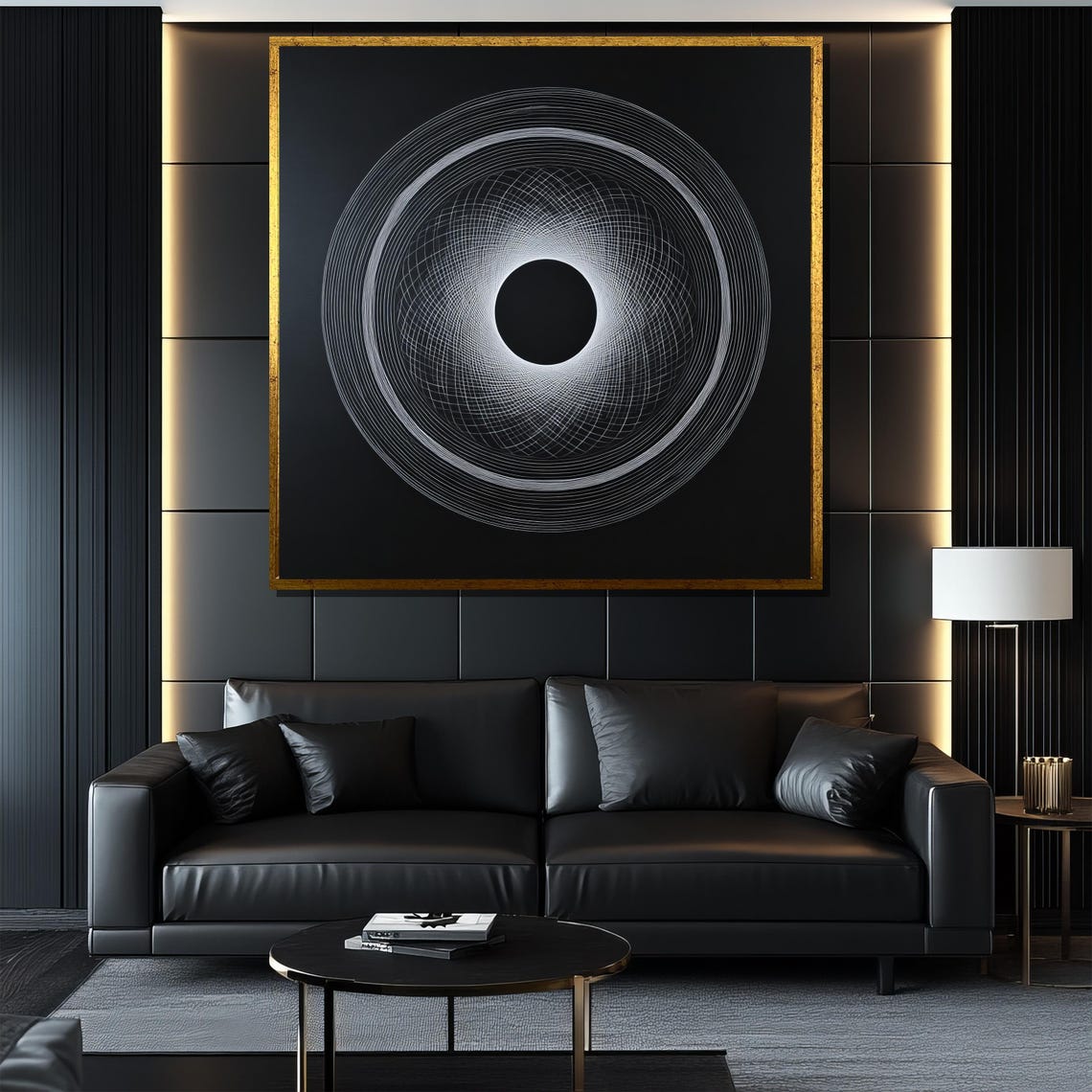 Minimalist Black And White Painting Abstract Geometric Wall Art Modern Home Decor Gift - Image 4