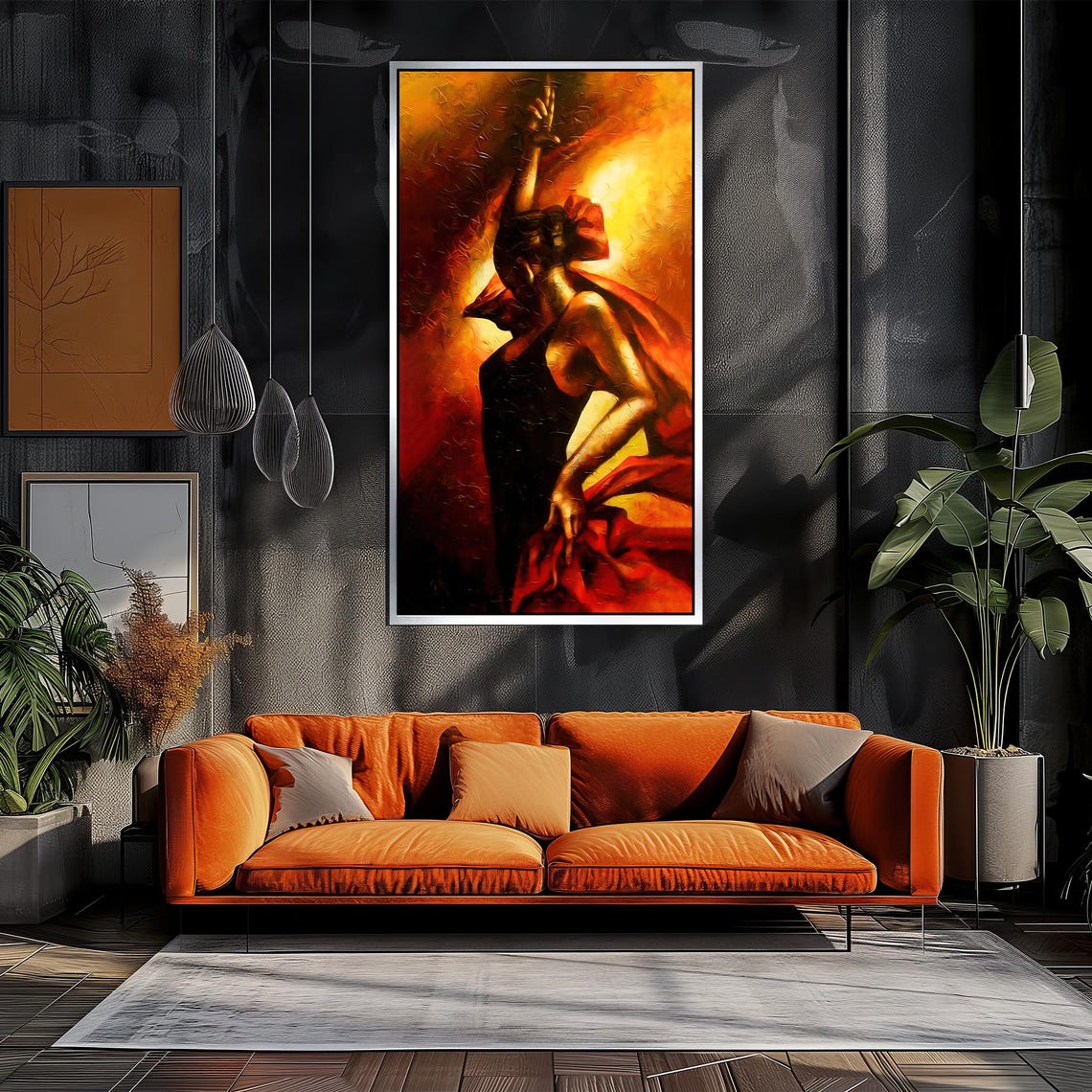 Fiery Flamenco Dancer in Red and Gold Passionate Motion Poster - Image 3