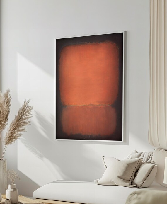 Warm Orange And Deep Brown Abstract Painting Mark Rothko Art For Cozy Home Decor Unique Gift Idea