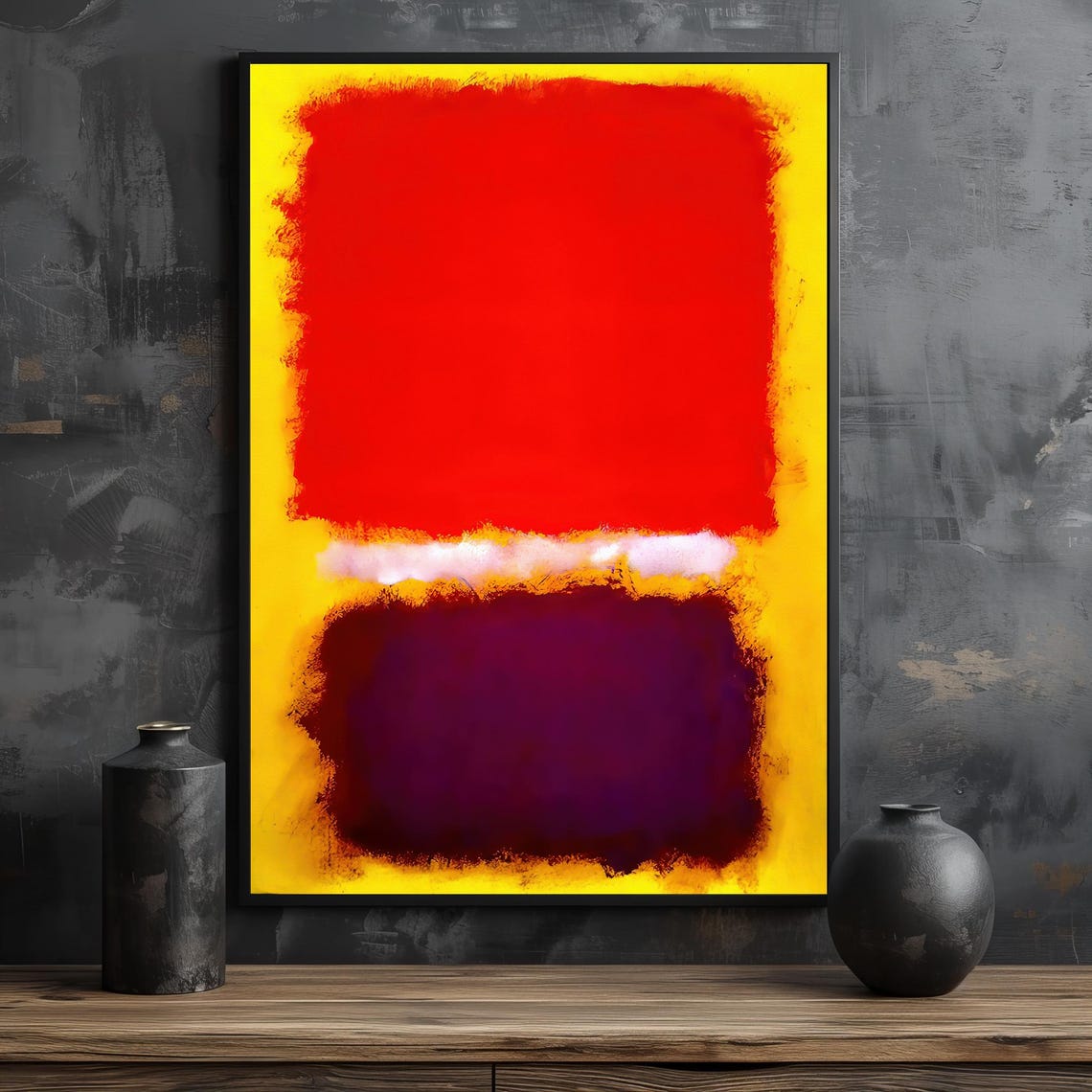 Bold Red Yellow And Purple Abstract Painting Mark Rothko Art For Vibrant Modern Home Decor Unique Gift Idea - Image 2