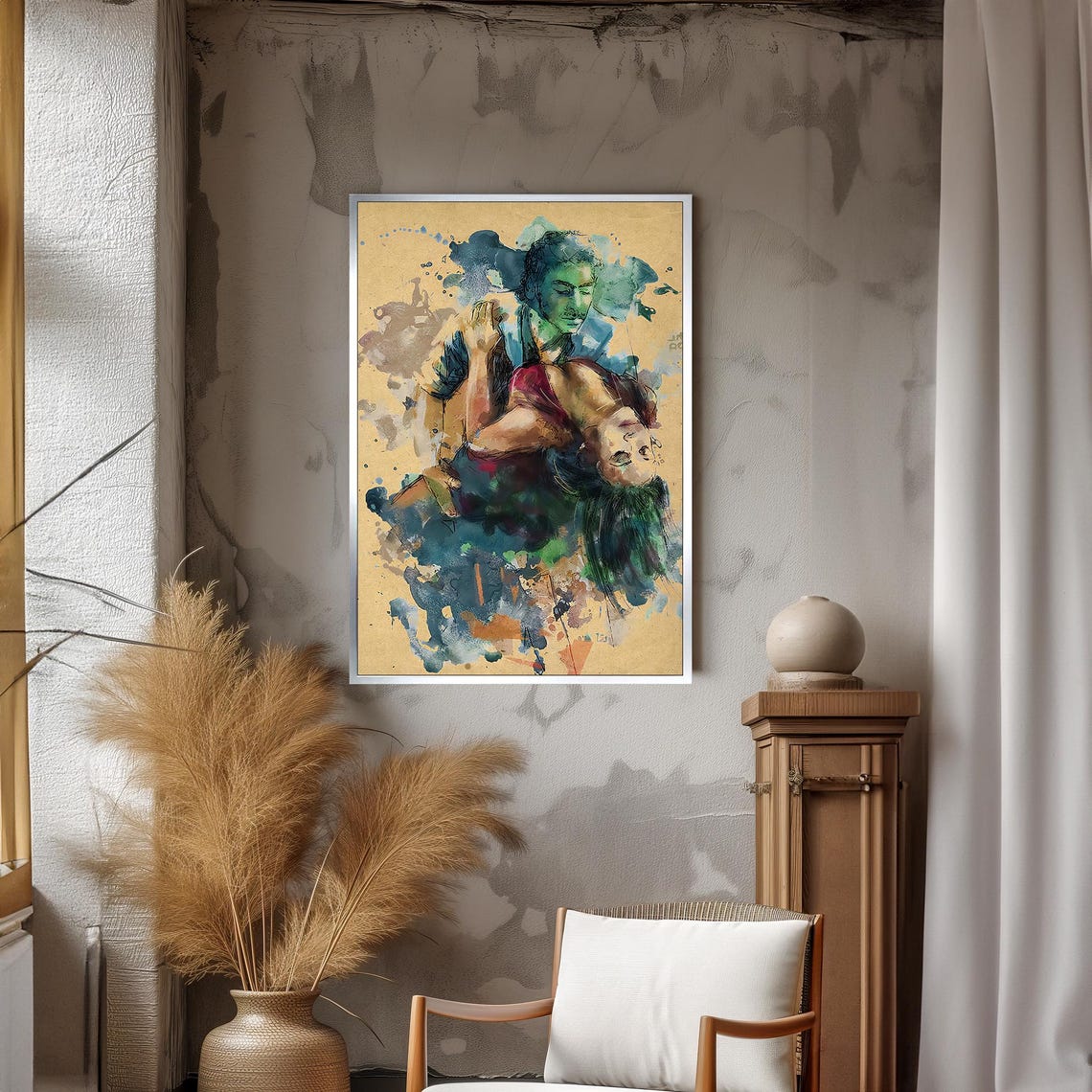 Abstract Tango Duo Expressive And Colorful Dance Painting Unique Gift For Dance And Art Lovers - Image 3
