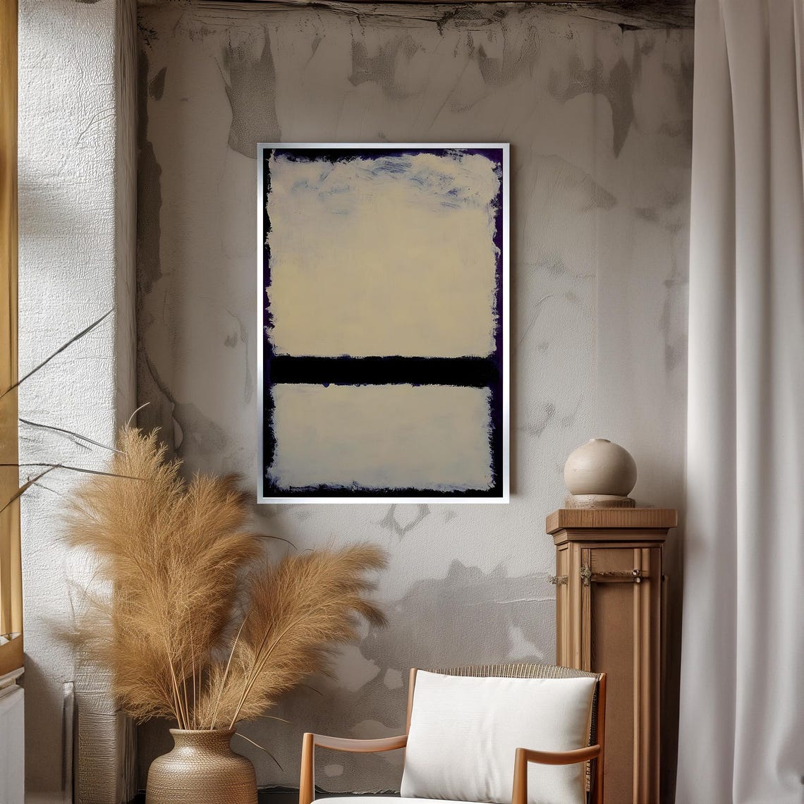 Mark Rothko Style Black And White Abstract Color Field Art Poster - Image 3