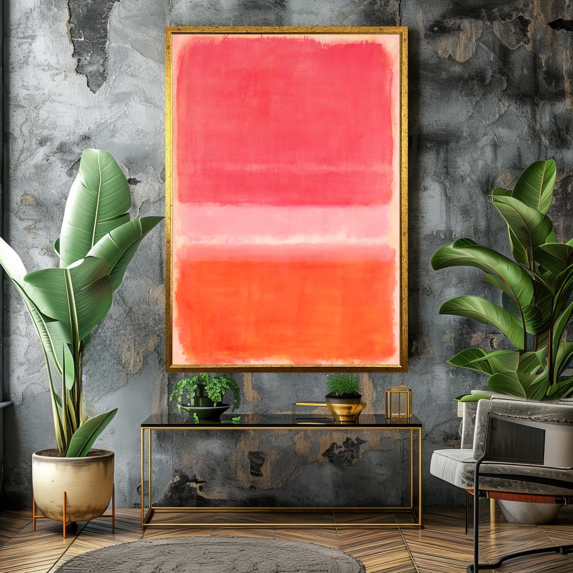 Mark Rothko Style Pink And Warm Orange Abstract Color Field Poster - Image 4