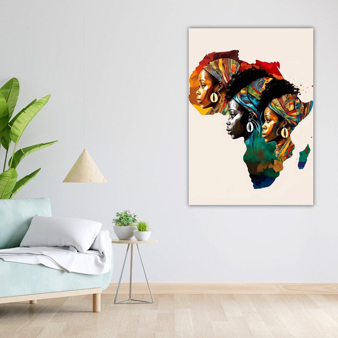 Ethnic Art Print African Woman Ready To Hang Framed Wall Decor Cultural Home Decor Wall Art - Image 5