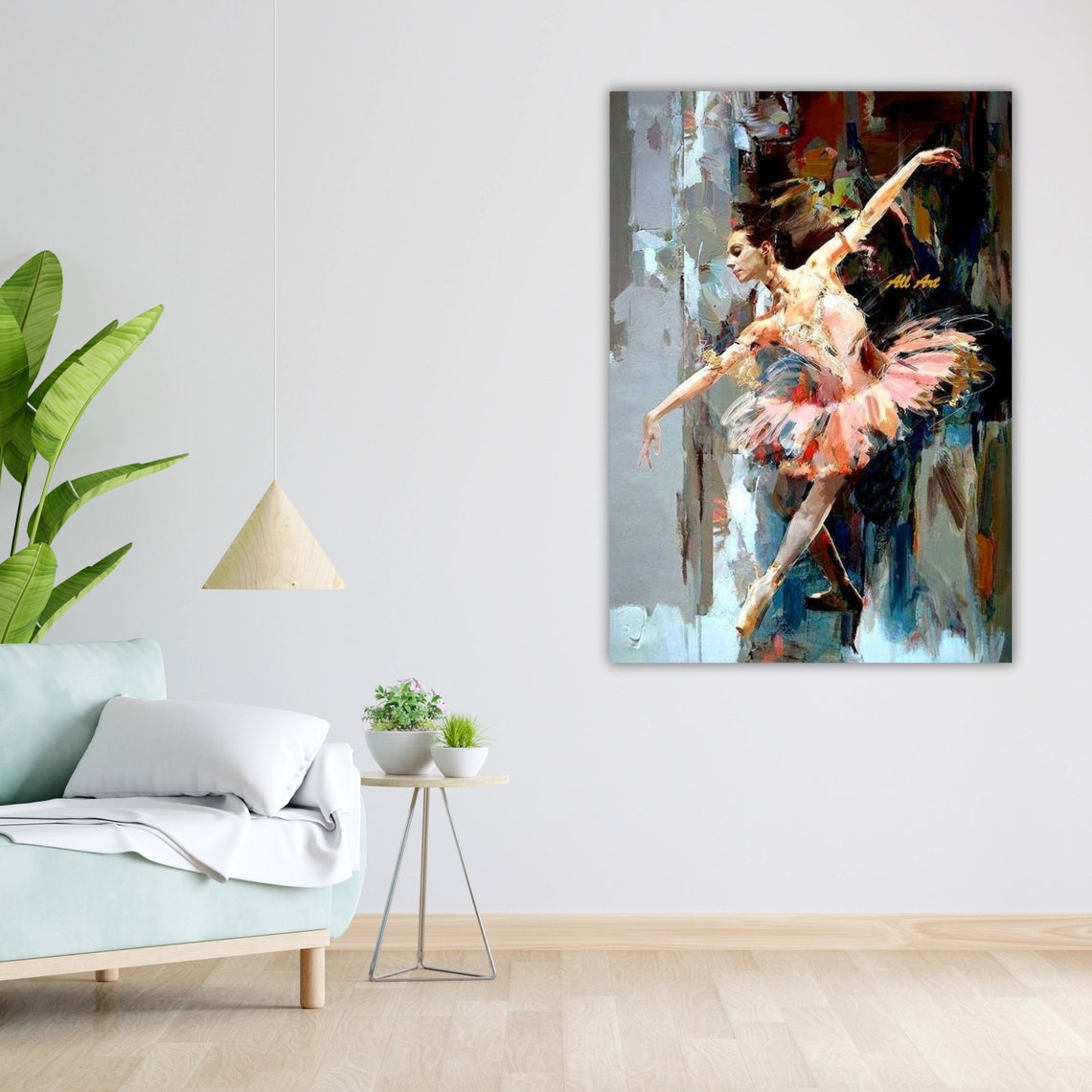 Ballerina Oil Painting Art Framed Ballet Print Ready To Hang Wall Decor Ballerina Gift - Image 4