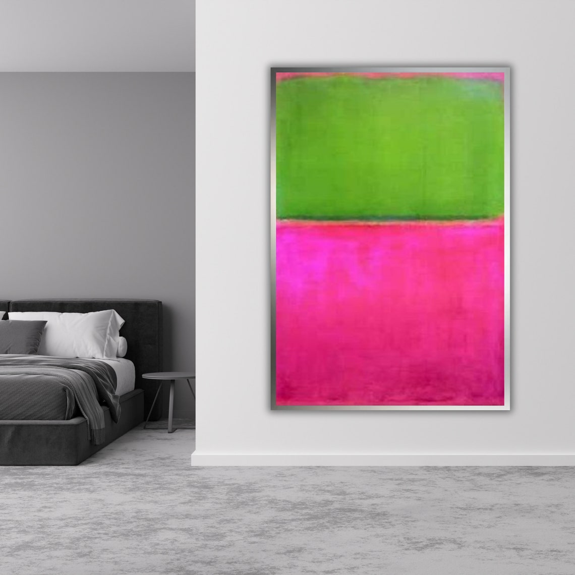 Rothko Inspired Green Pink Color Field Abstract Modern Art Print - Image 2