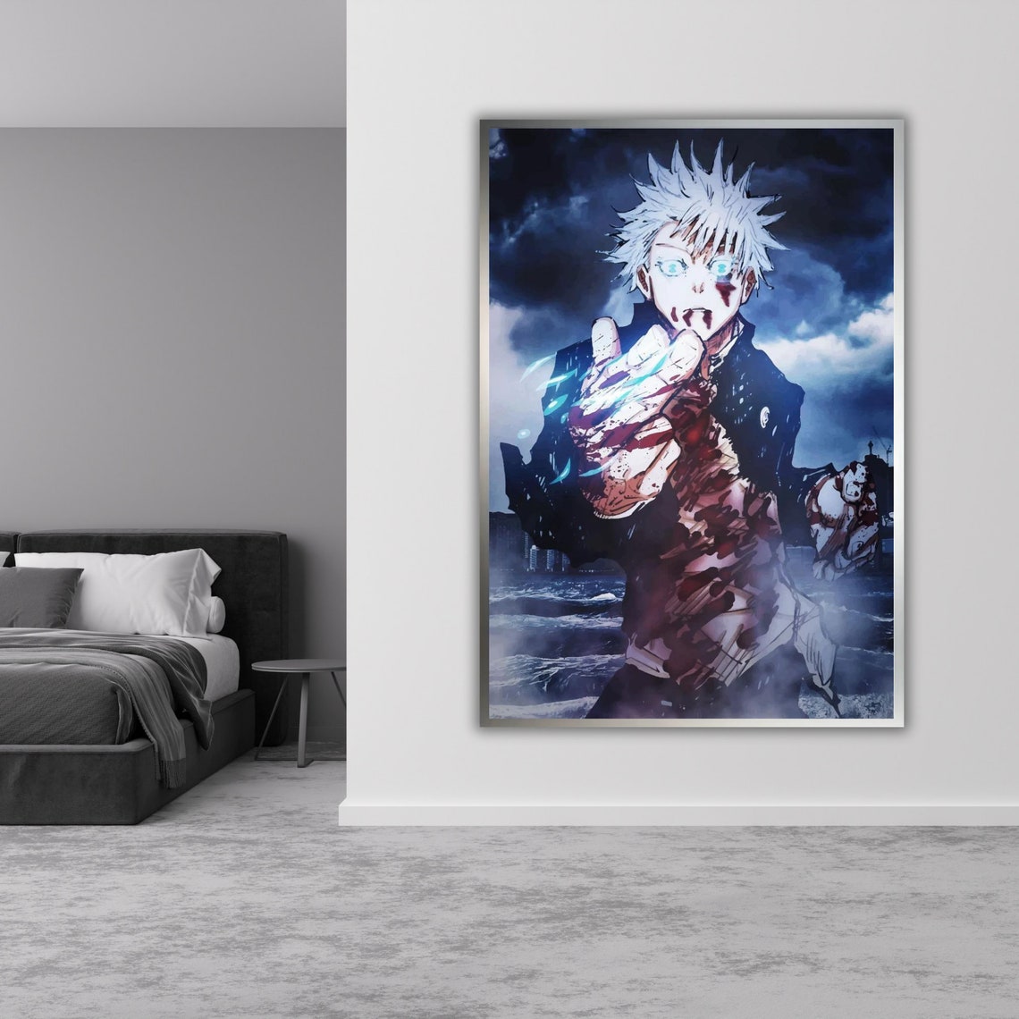 Satoru Gojo Jujutsu Kaisen Anime White Hair Blue Eyes Power Poster - Image 4