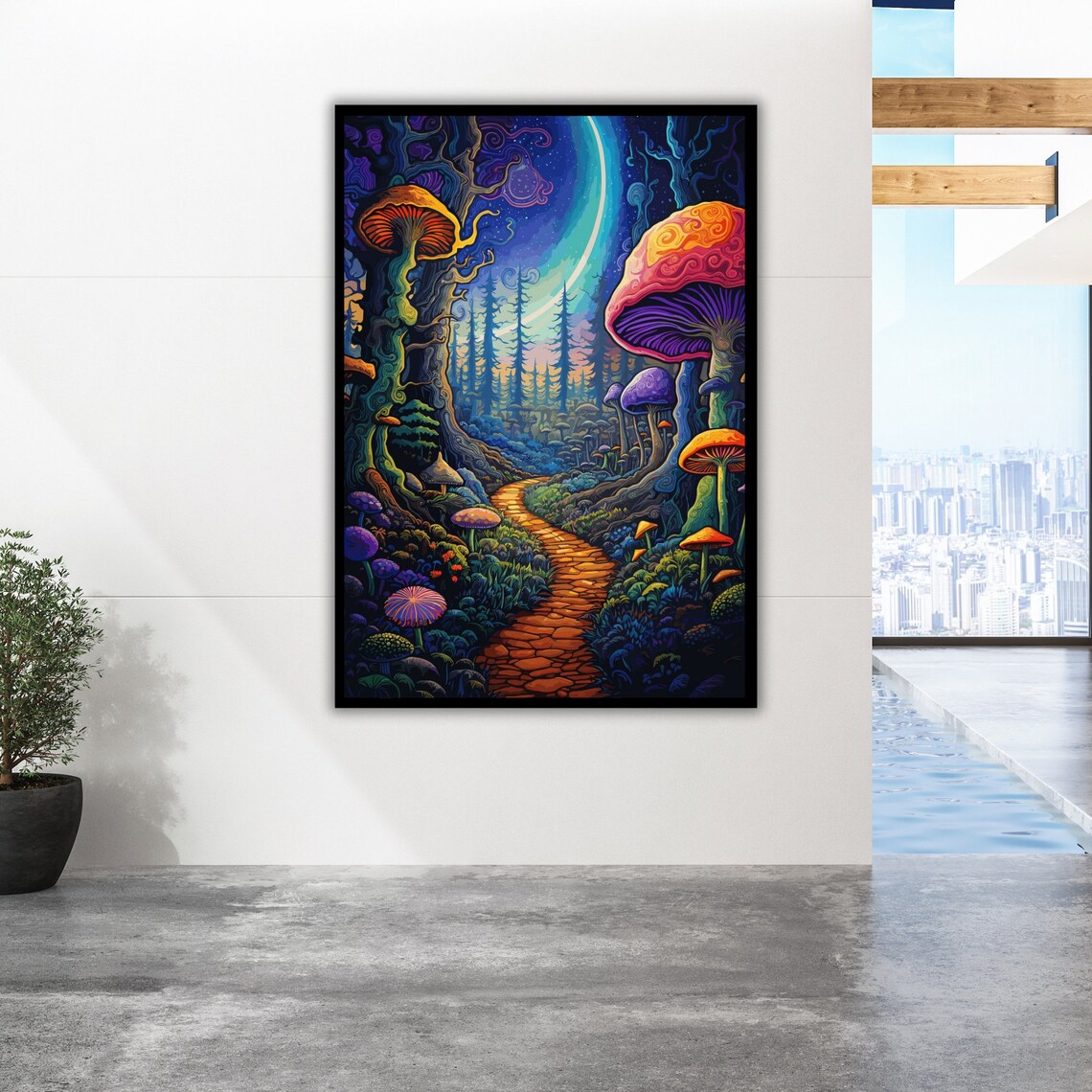 Mushroom World Art Print, Nature Wall Decor - Image 2