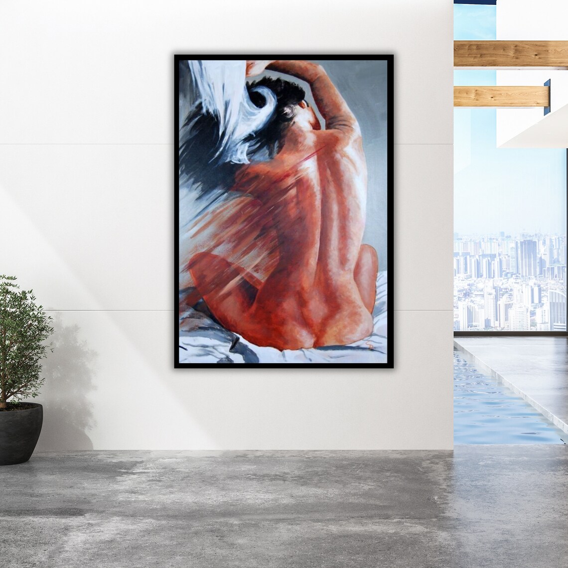 Seated Woman Figure Oil Painting Warm Tones Figurative Wall Poster - Image 2