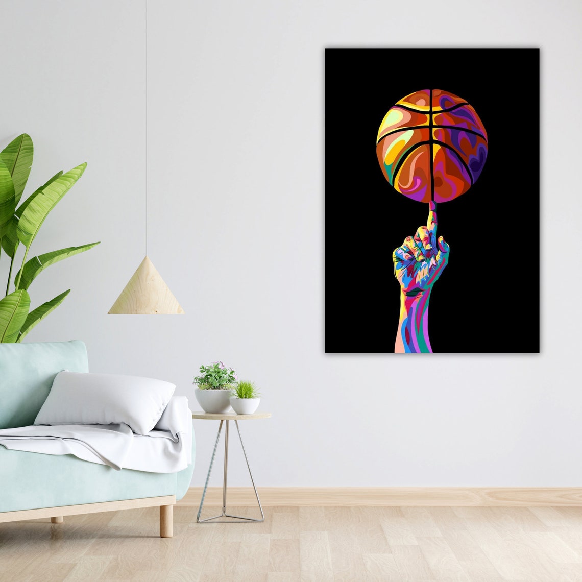 Basketball Ball On Finger Art Basketball Ball Wall Decor Modern Art Basketball Gift Unique Home Decor - Image 4