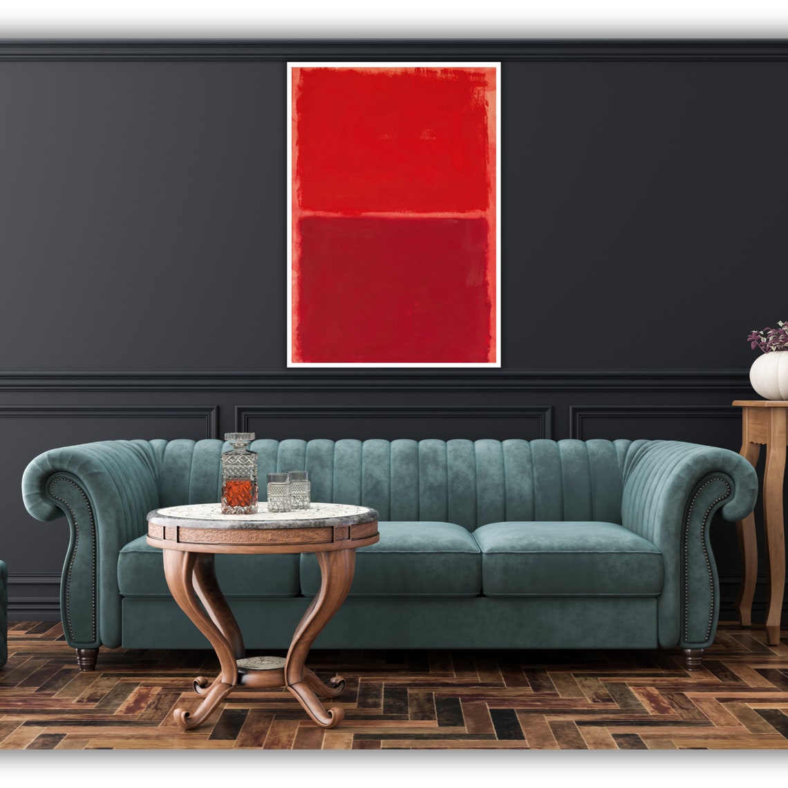 Bold Red Abstract Color Field Rothko Inspired Modern Wall Poster - Image 5