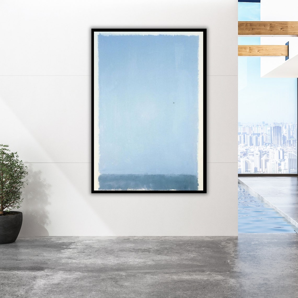 Soft Blue Abstract Horizon Rothko Style Calm Minimalist Art Poster - Image 5