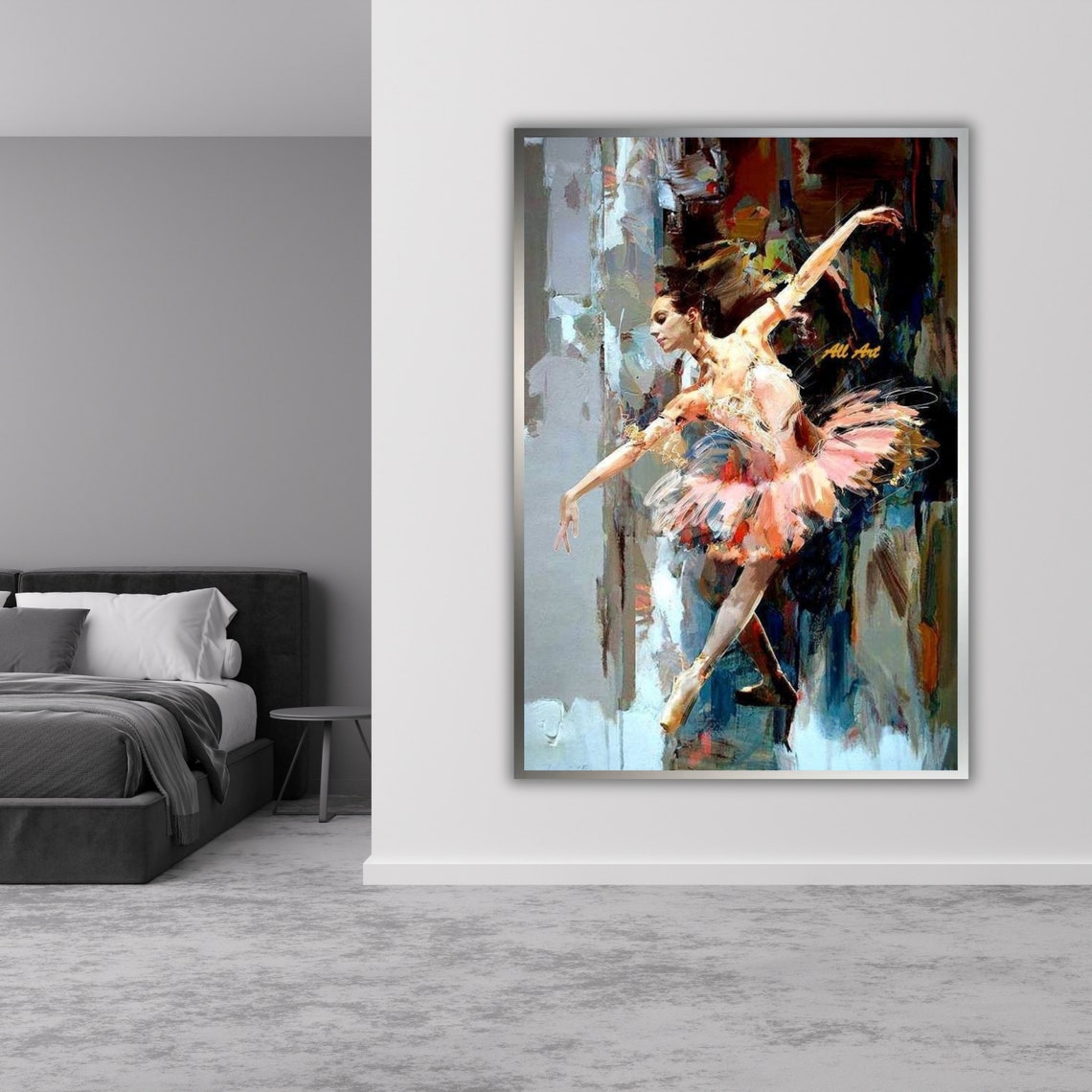 Ballerina Oil Painting Art Framed Ballet Print Ready To Hang Wall Decor Ballerina Gift - Image 3