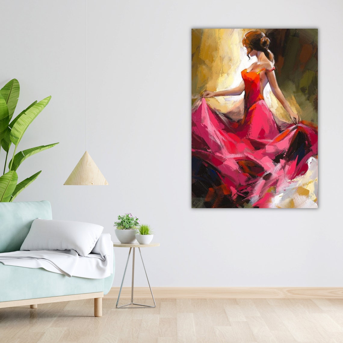 The Red Dance Print Ready To Hang Framed Wall Art Abstract Painting Modern Home Decor - Image 3