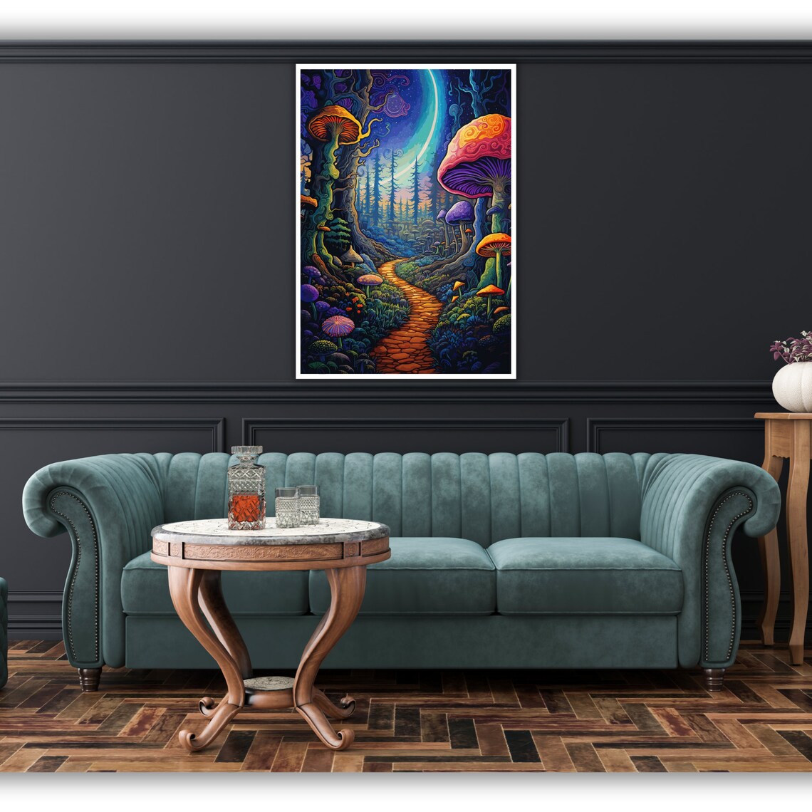 Mushroom World Art Print, Nature Wall Decor - Image 4