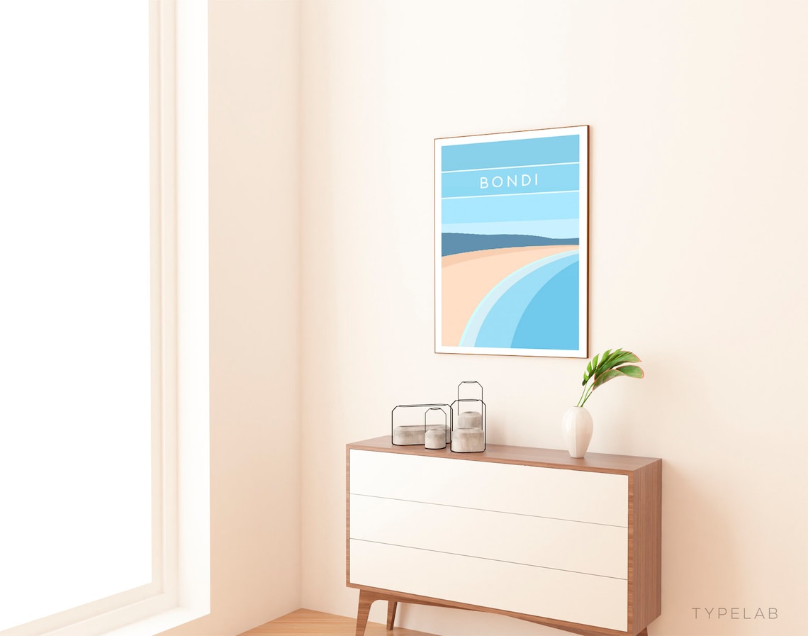 Bondi Beach Minimalist Australia Travel Poster