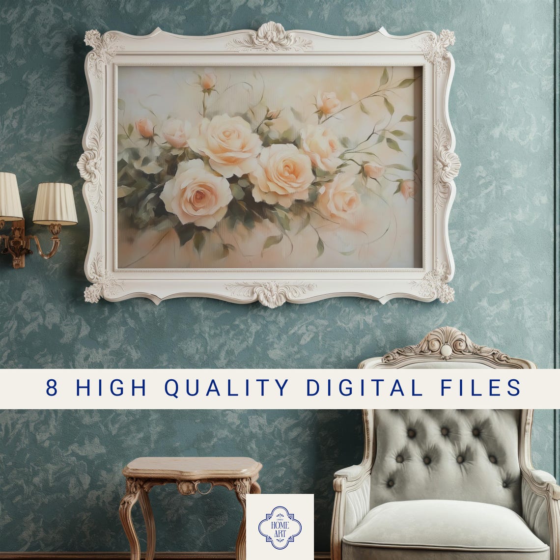 Blush Rose Bouquet Soft Watercolor Floral Romantic Nursery Wall Art - Image 3
