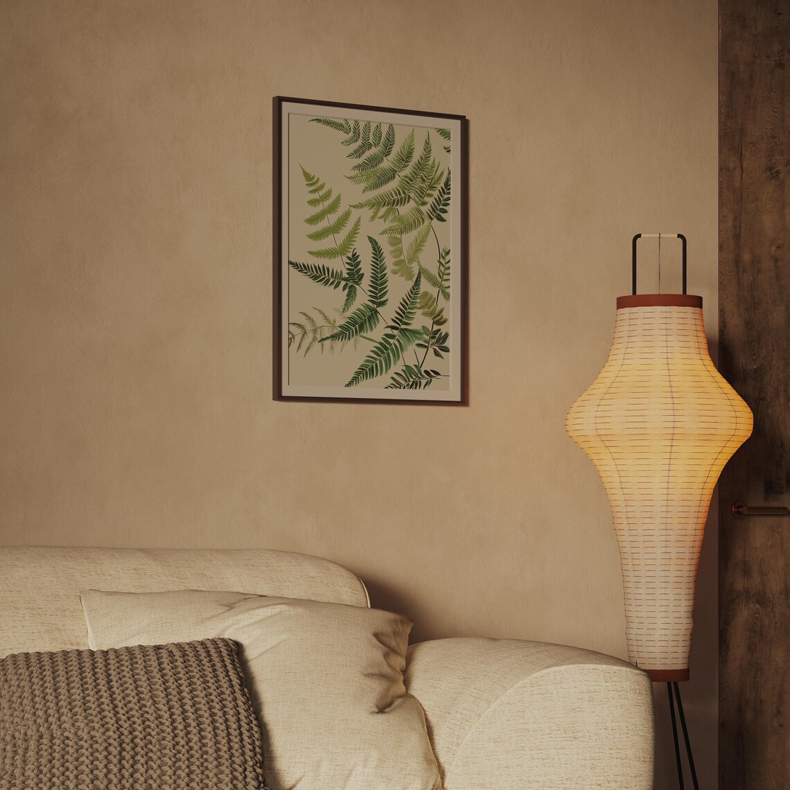Lush Vintage Green Fern Botanical Antique Garden Leaf Wall Art - Image 2
