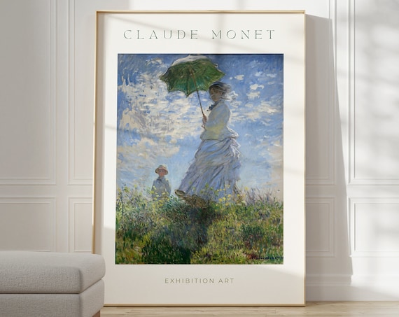 Claude Monet Woman with a Parasol Classic Exhibition Art Poster