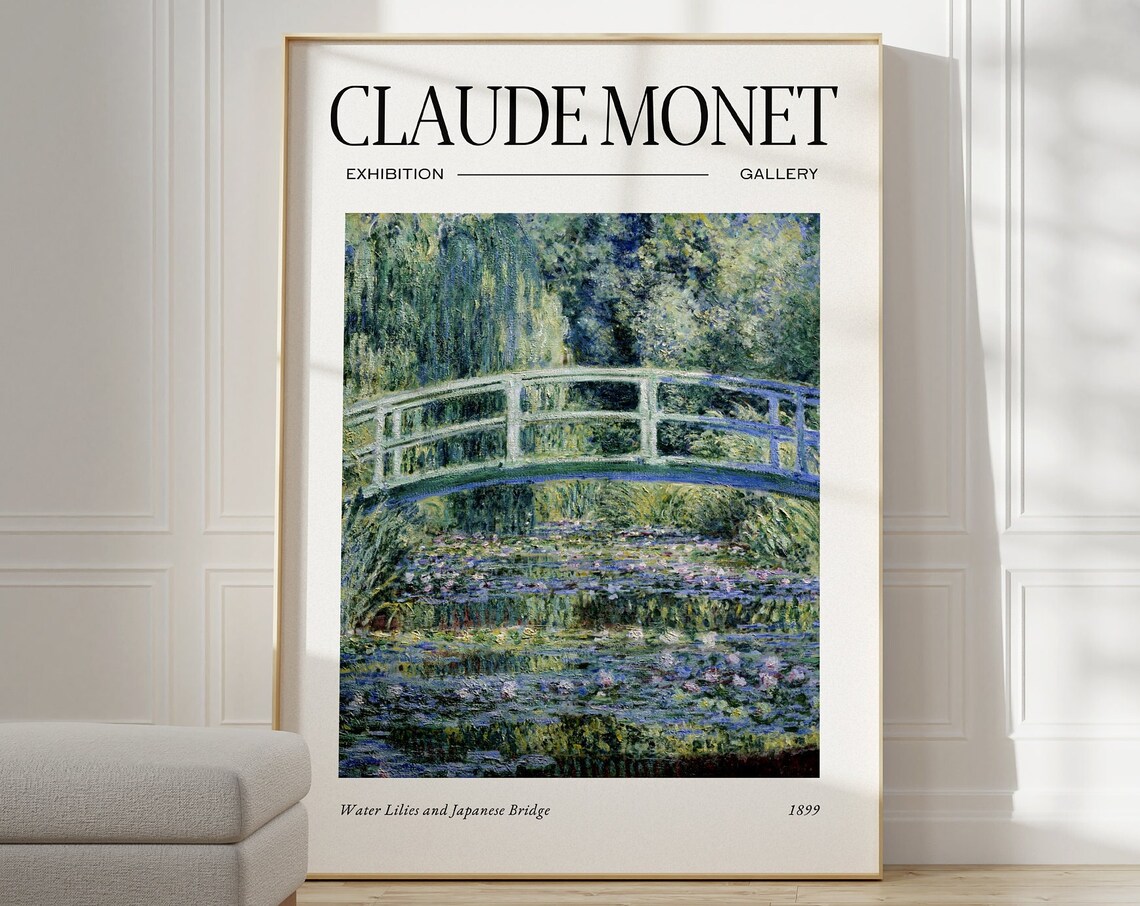 Claude Monet Water Lilies Japanese Bridge 1899 Exhibition Poster