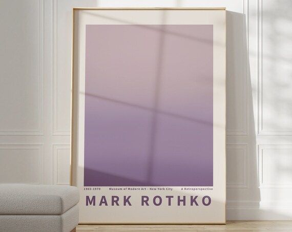 Mark Rothko Purple Gradient Minimalist Retrospective Art Poster