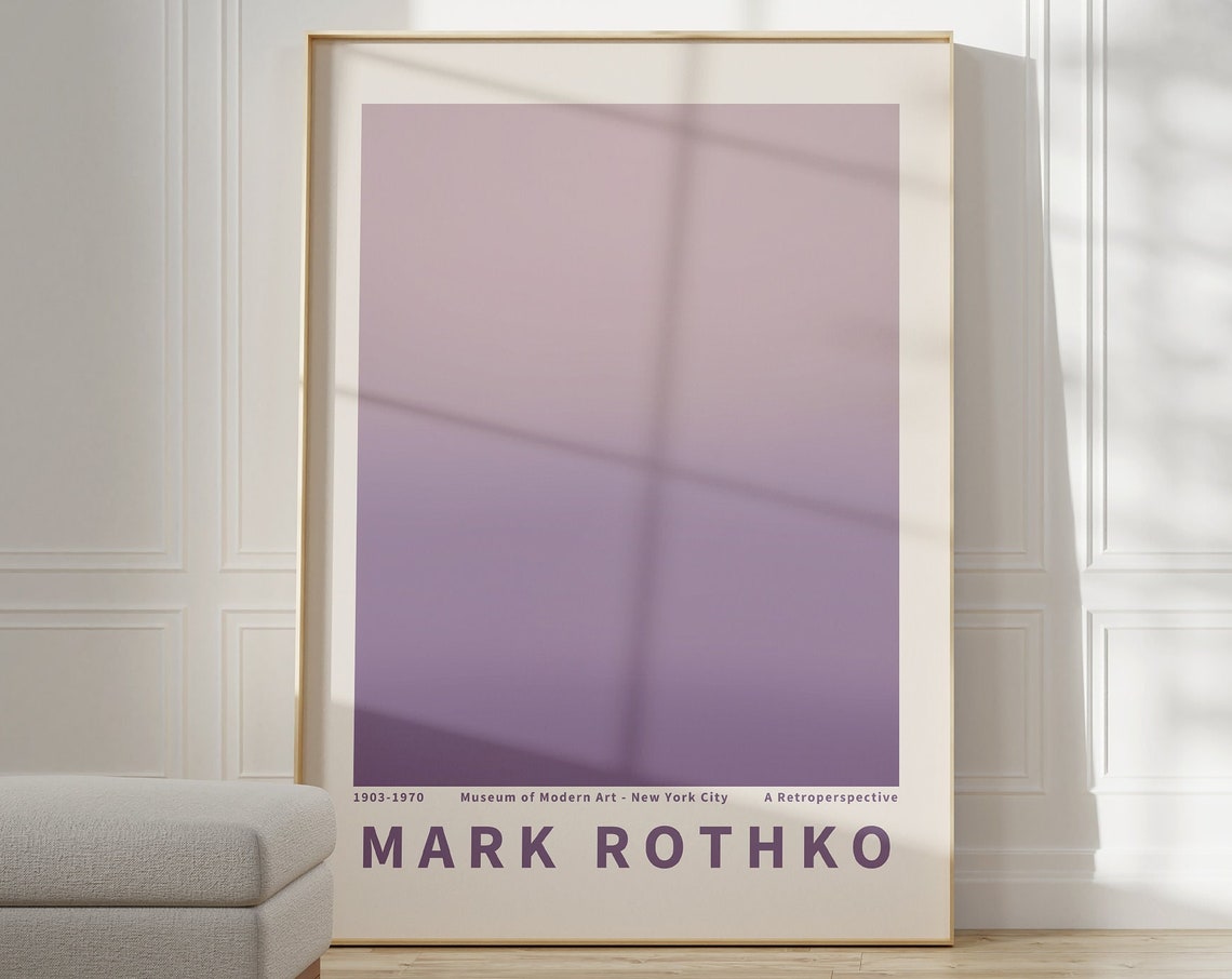 Mark Rothko Purple Gradient Minimalist Retrospective Art Poster