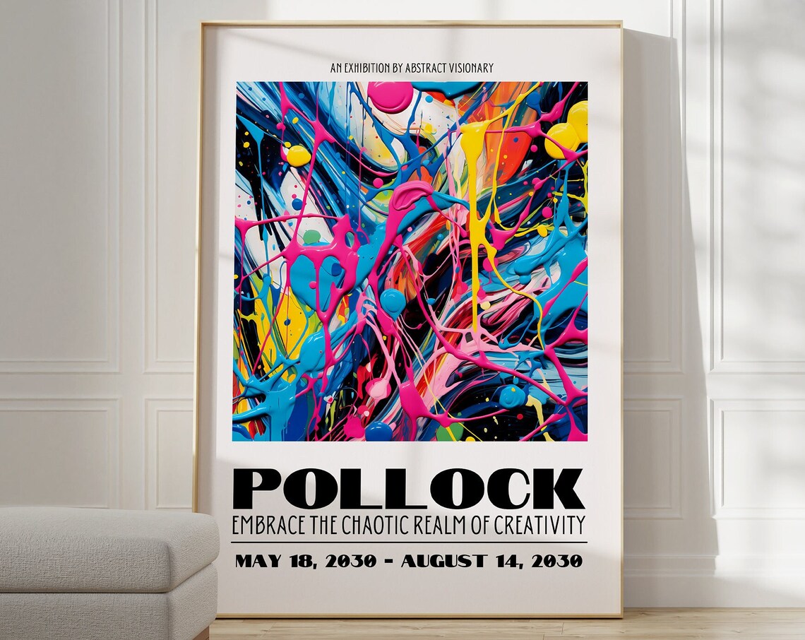 Jackson Pollock Trendy Maximalist Wall Art Poster