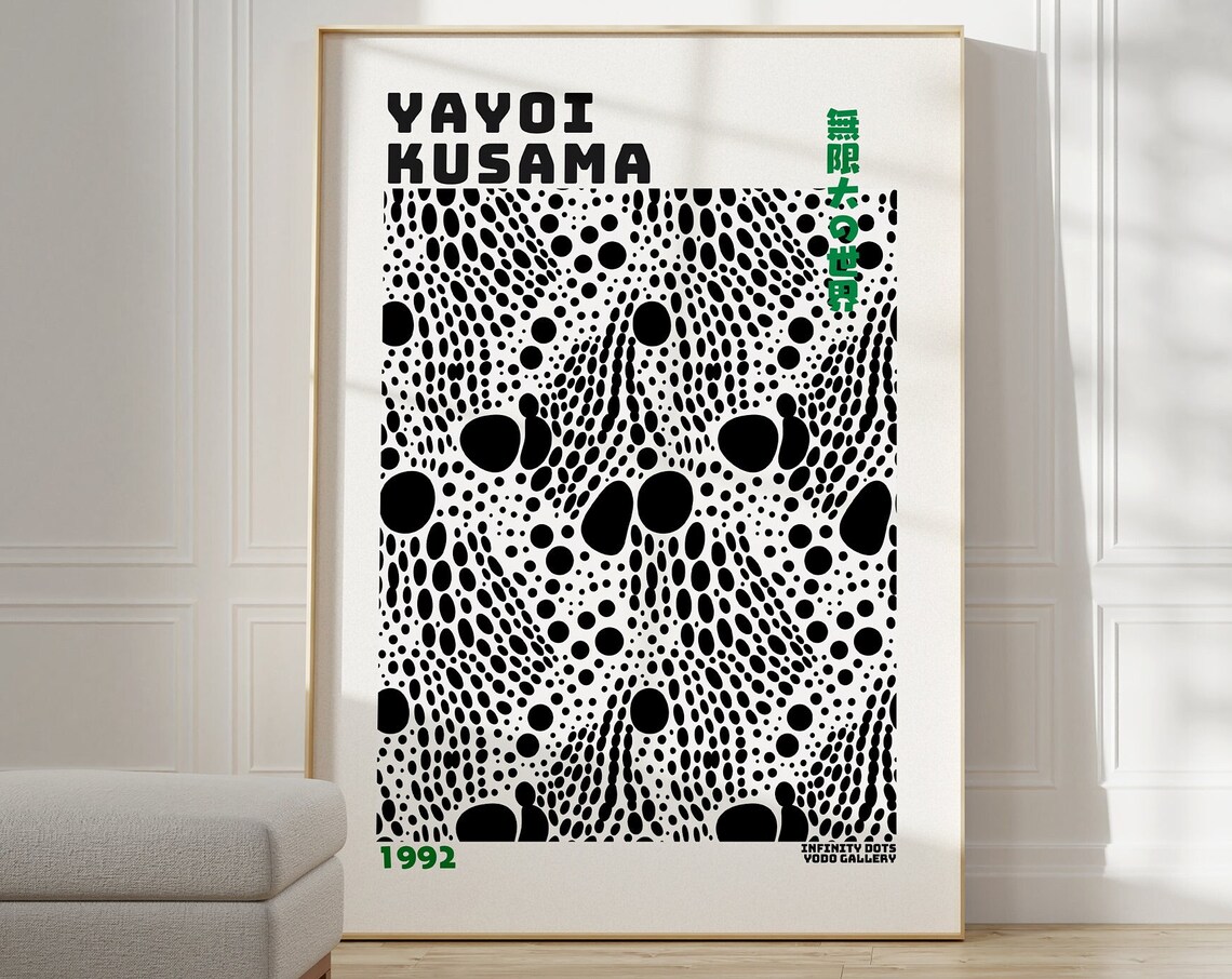 Yayoi Kusama-Inspired Japandi Wall Art Poster - Image 6