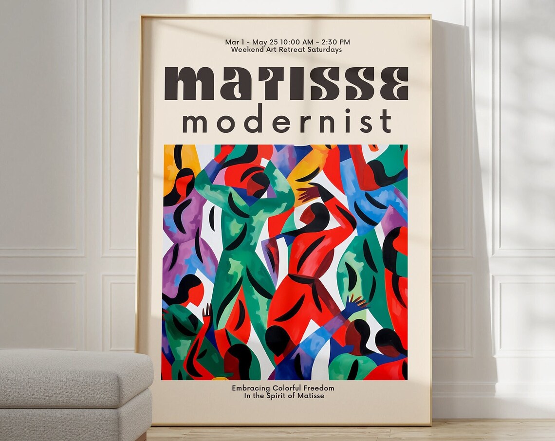 Matisse Modernist Colorful Dancers Joyful Movement Art Poster