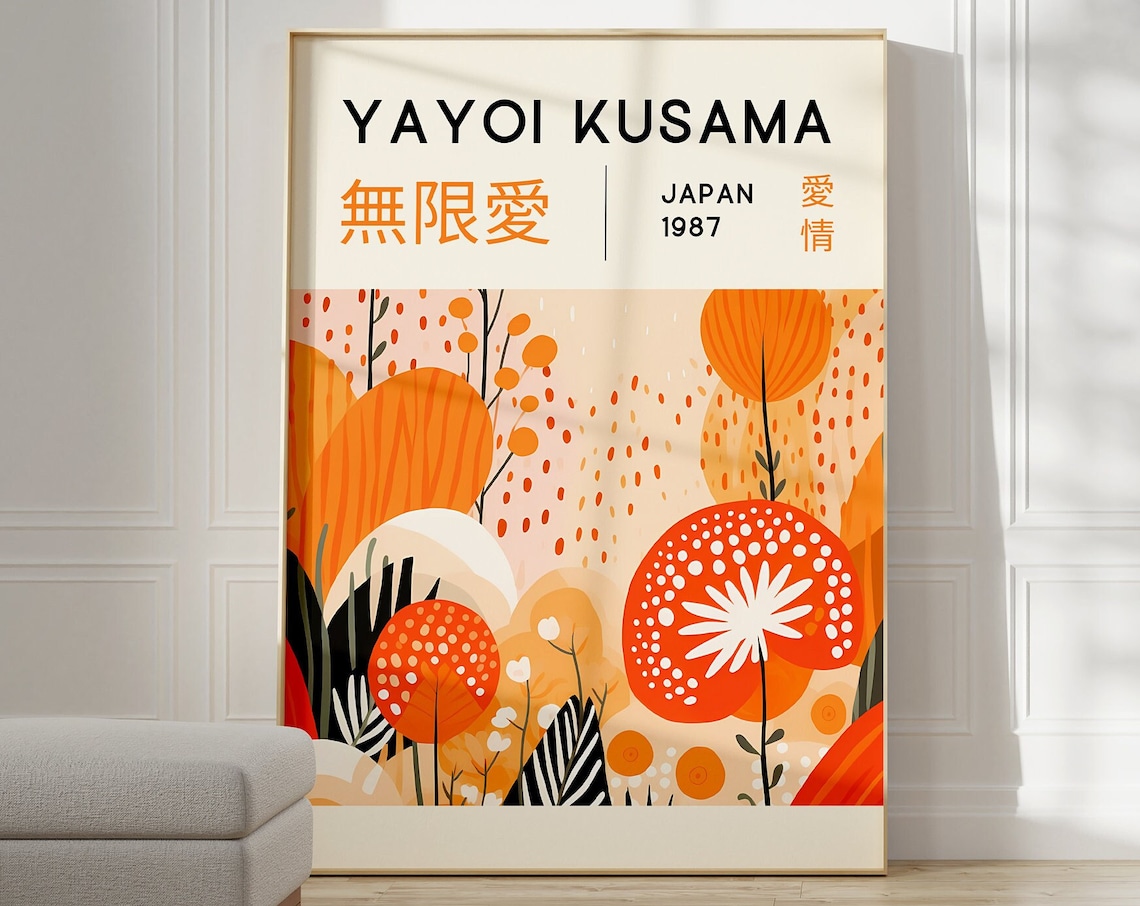 Yayoi Kusama Japanese Abstract Wall Art Print