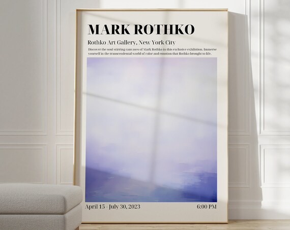 Mark Rothko Exhibition Poster, Living Room Art Print