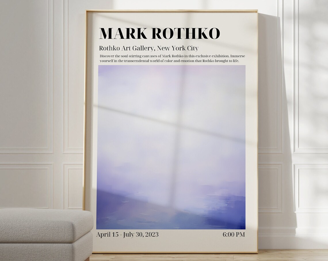 Mark Rothko Exhibition Poster, Living Room Art Print