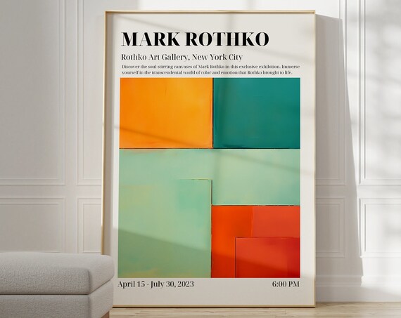 Mark Rothko NYC Exhibition Color Block Modern Abstract Art Poster