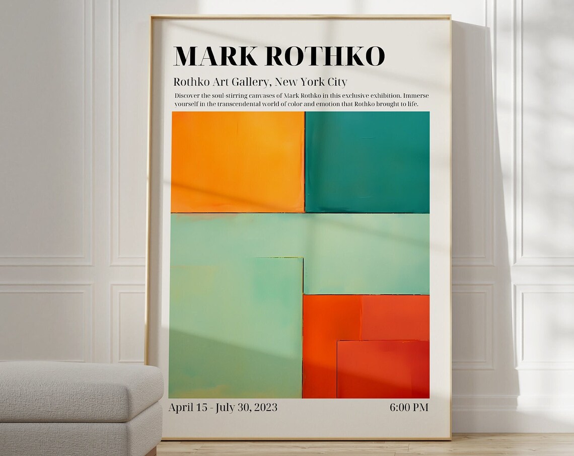 Mark Rothko NYC Exhibition Color Block Modern Abstract Art Poster