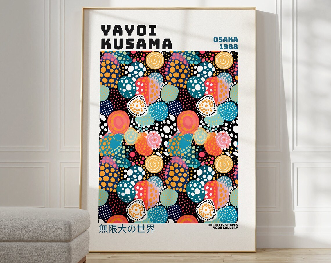 Yayoi Kusama Abstract Japandi Wall Art Print