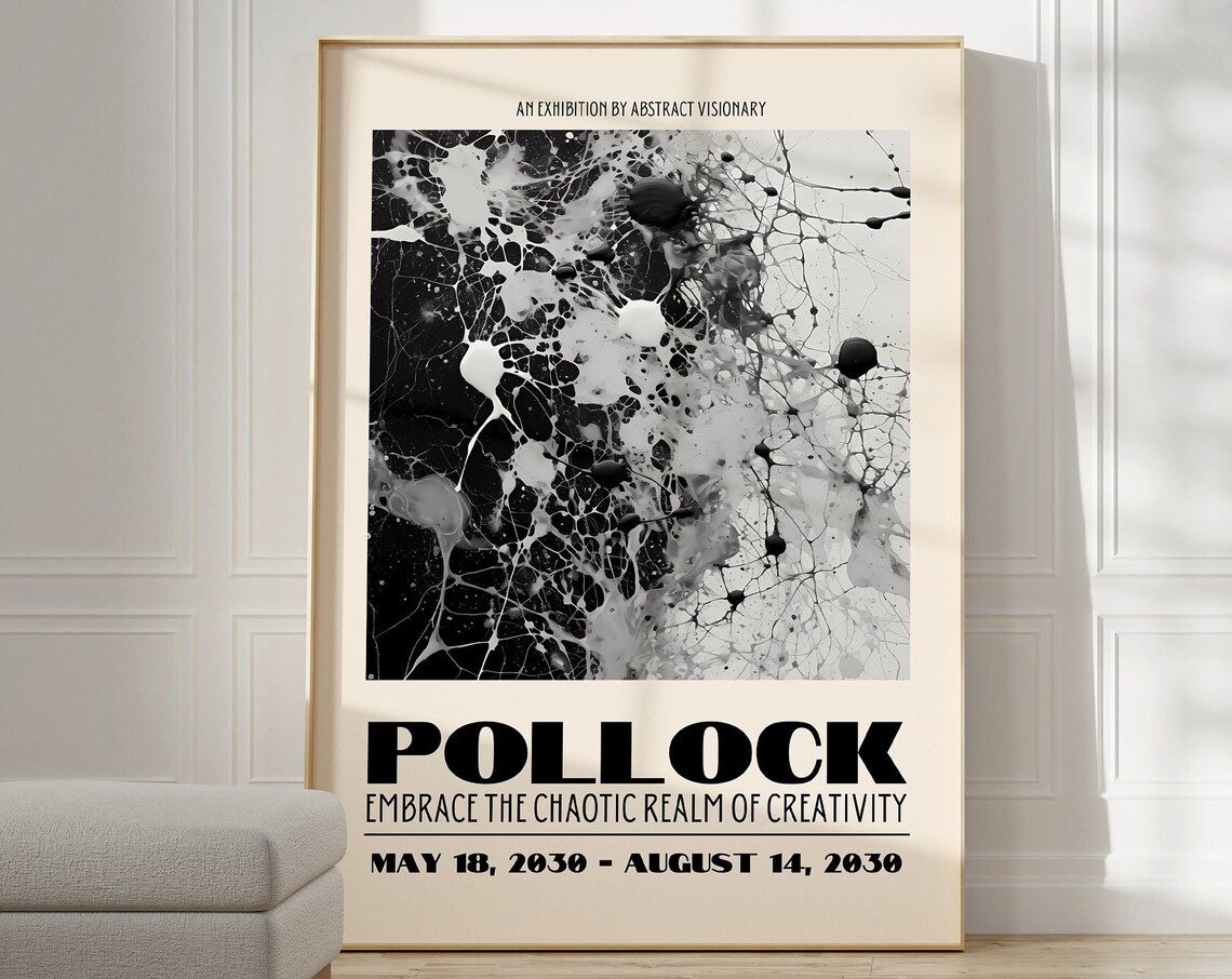 Jackson Pollock Chaotic Drip Painting Abstract Visionary Art Poster