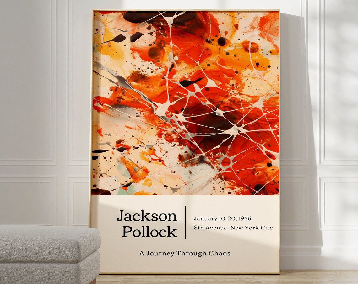 Jackson Pollock Trendy Poster Print