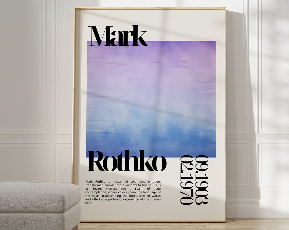 Mark Rothko Blue Purple Abstract Color Field Exhibition Poster