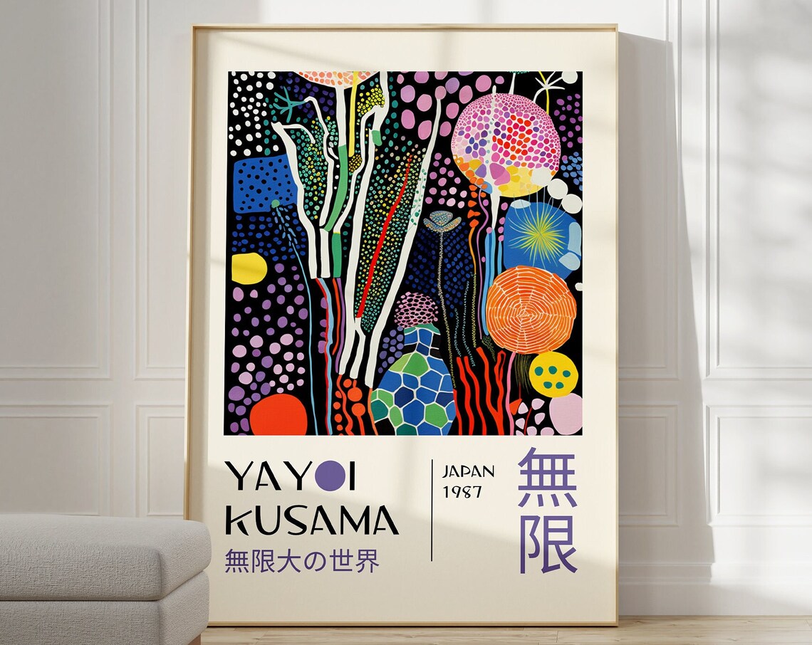 Yayoi Kusama Infinite World 1987 Dots Abstract Japanese Art Poster