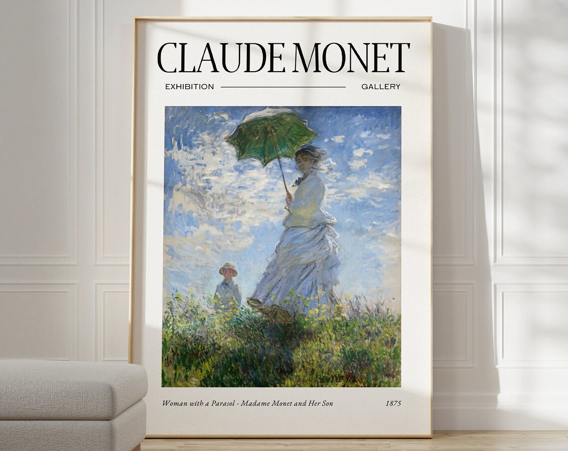 Claude Monet Woman With A Parasol 1875 Exhibition Gallery Poster