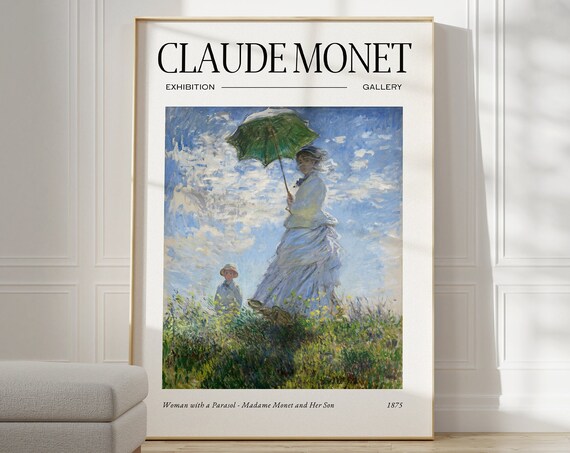 Claude Monet Poster Mid Century Modern Wall Art For Aesthetic Room Decor Monet Print As Best Friend Gift Monet Exhibition Poster