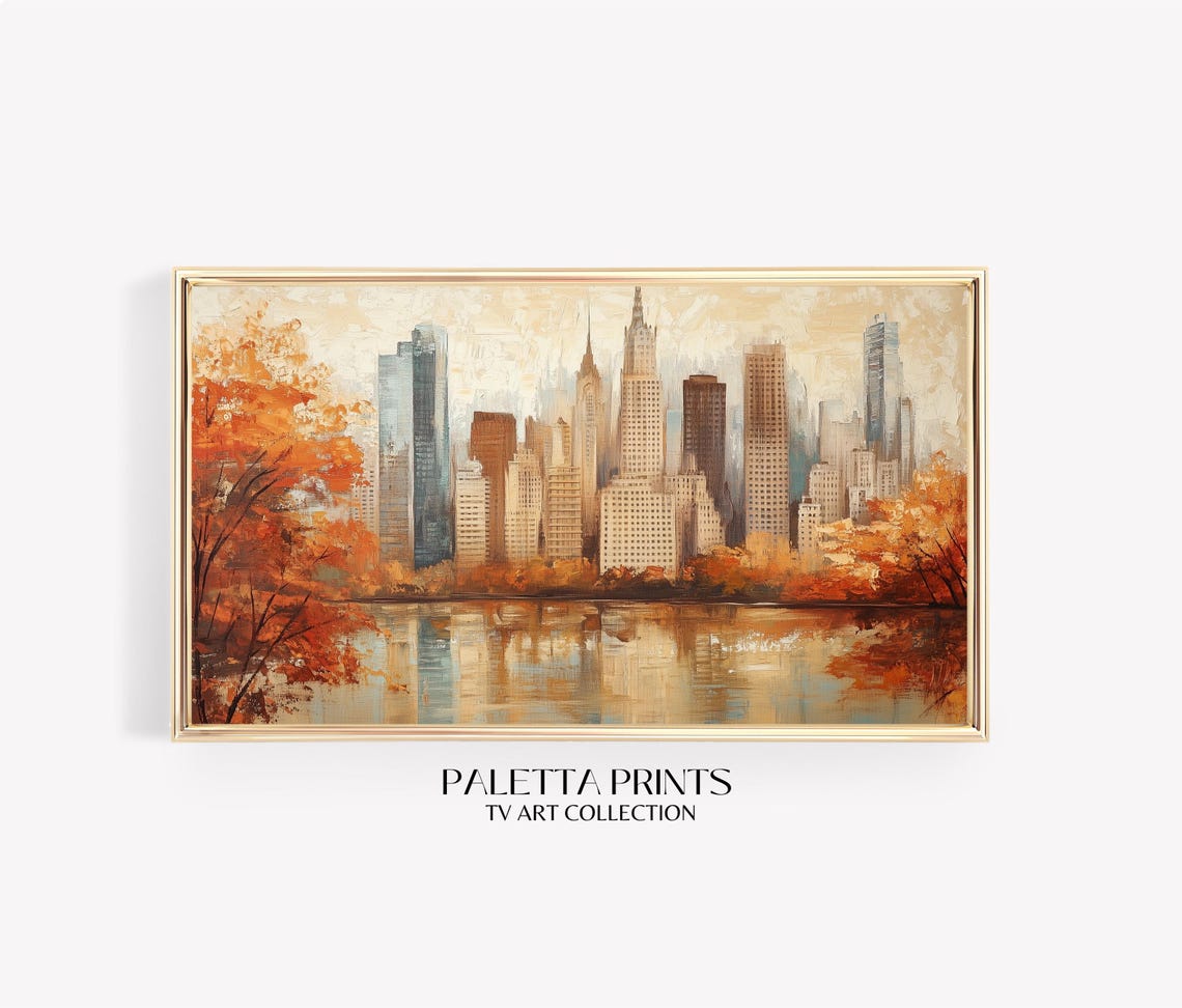 Frame Tv Central Park Art Art For Frame Tvs Rustic Moody Seasonal Tv Art Scenic Vintage Tv Art Paletta Prints