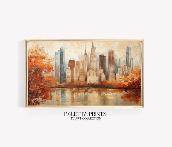 Frame Tv Central Park Art Art For Frame Tvs Rustic Moody Seasonal Tv Art Scenic Vintage Tv Art Paletta Prints