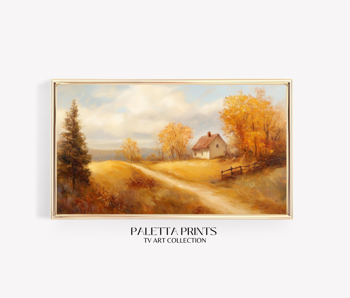 Frame Tv Cottage Art Art For Frame Tvs Forest Scene Tv Art Rustic Vintage Tv Art Fall Art Paletta Prints