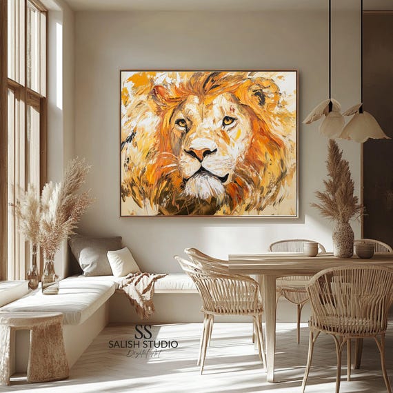 Majestic Lion Portrait Safari Animal Wall Art